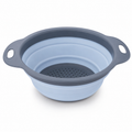 Passoire pliable en silicone gris bleuté avec poignées 24 cm