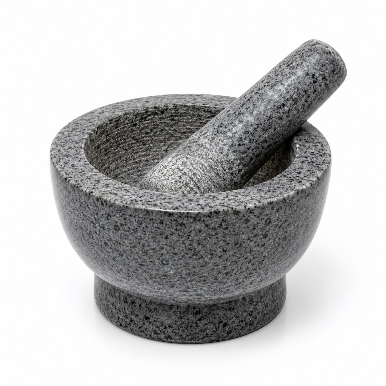 Mortier et pilon en granit gris froid diamètre 12 cm