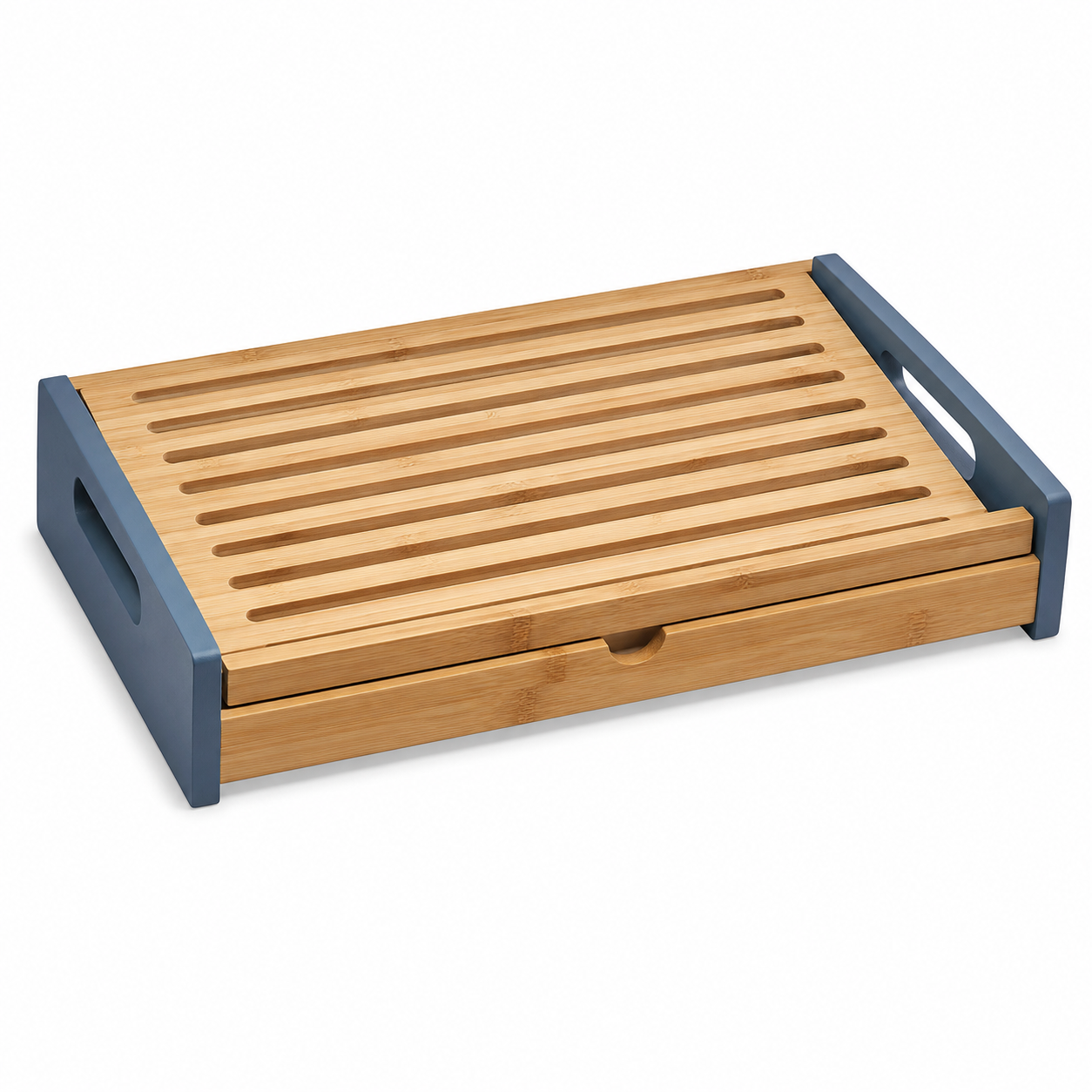 Planche à pain en bambou avec poignées bleu ardoise 40 x 25 cm