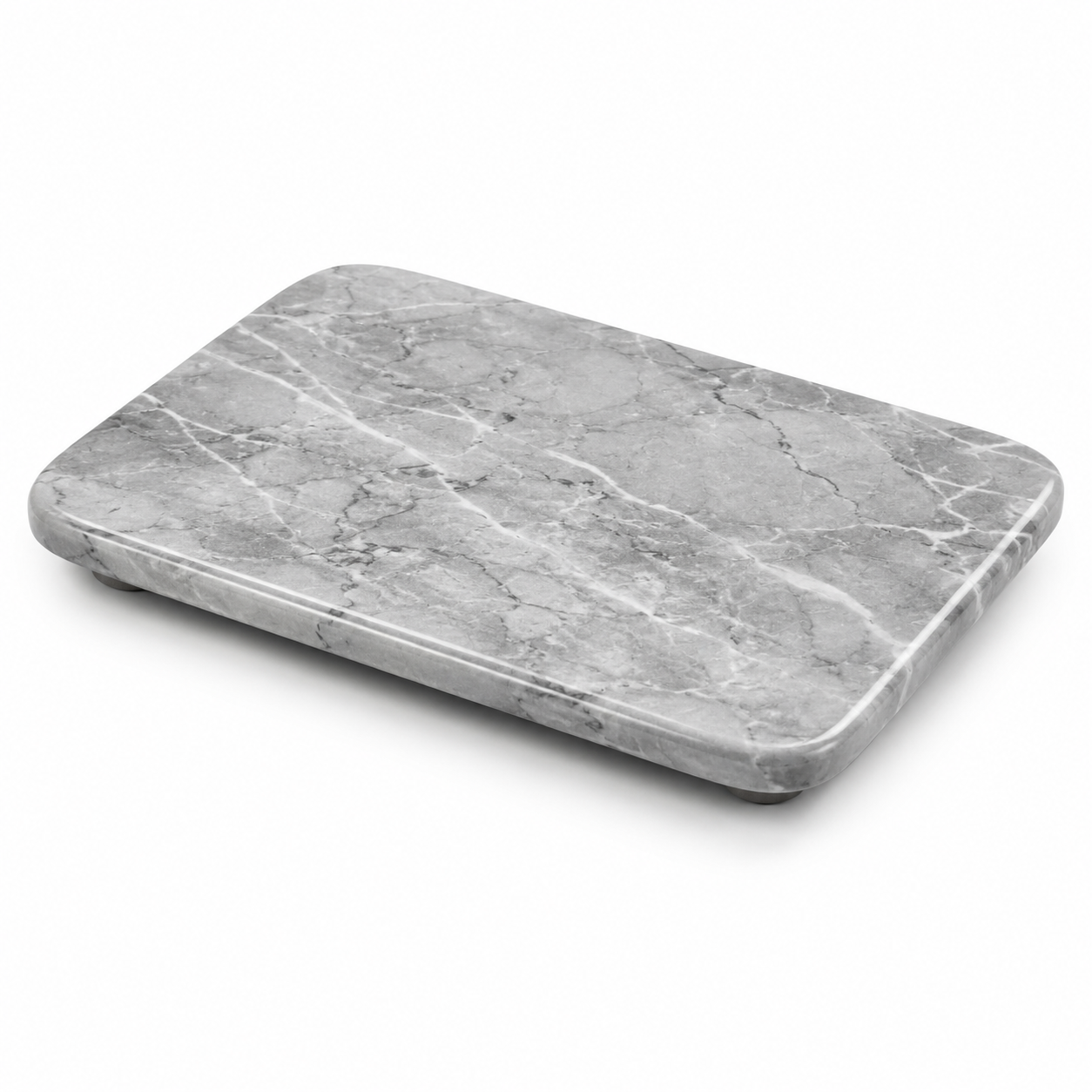 Planche de service en marbre gris veiné 35 x 20 cm
