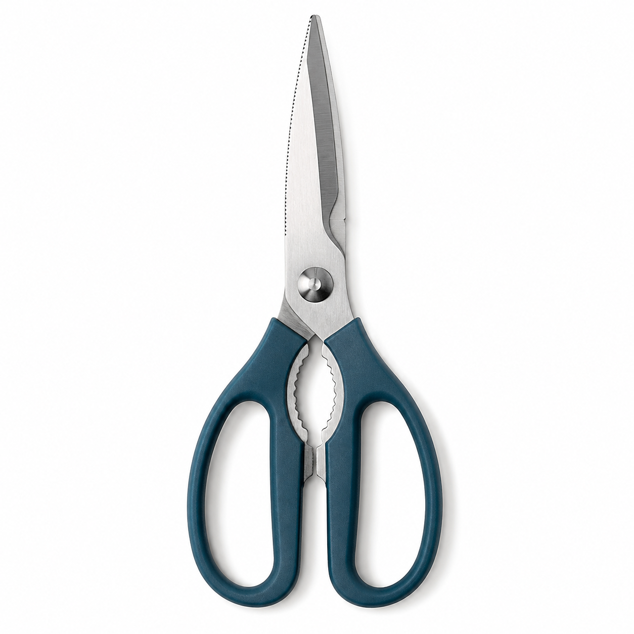 Ciseaux de cuisine démontables en inox bleu pétrole 21 cm