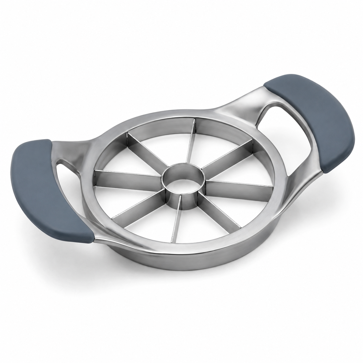 Coupe-pommes manuel en inox gris bleuté 18 cm