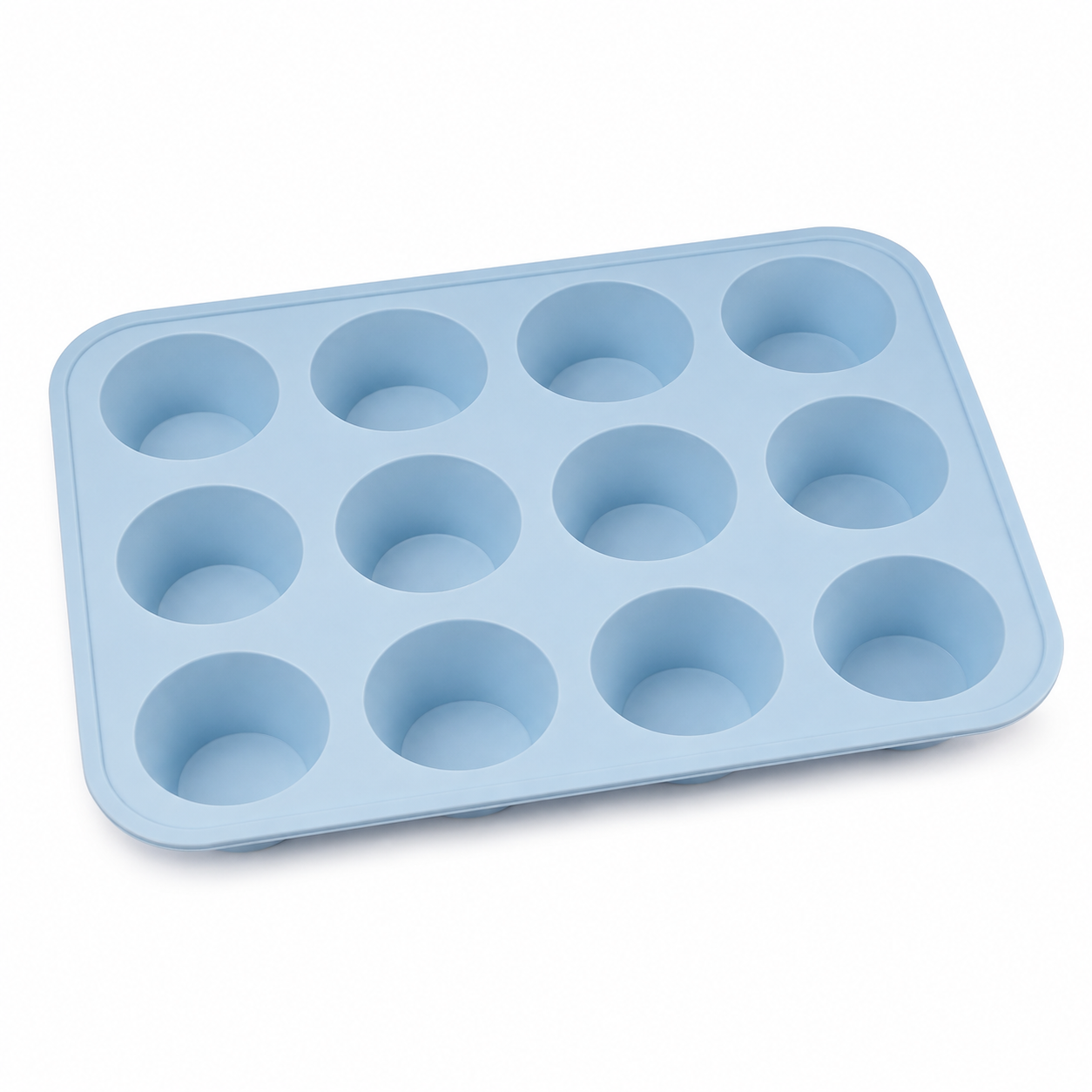 Moule à muffins en silicone bleu glacier 12 empreintes