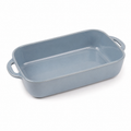Plat à four rectangulaire en céramique bleu brume 32 x 20 cm