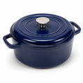 Cocotte en fonte émaillée bleu profond 24 cm capacité 4 L
