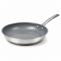 Poêle en inox à revêtement céramique gris froid 28 cm