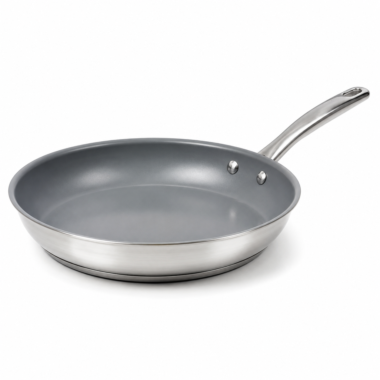 Poêle en inox à revêtement céramique gris froid 28 cm