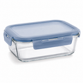 Boîte de conservation en verre avec couvercle bleu glacier 1 L