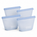 Lot de 4 sacs sandwich réutilisables en silicone bleu glacier