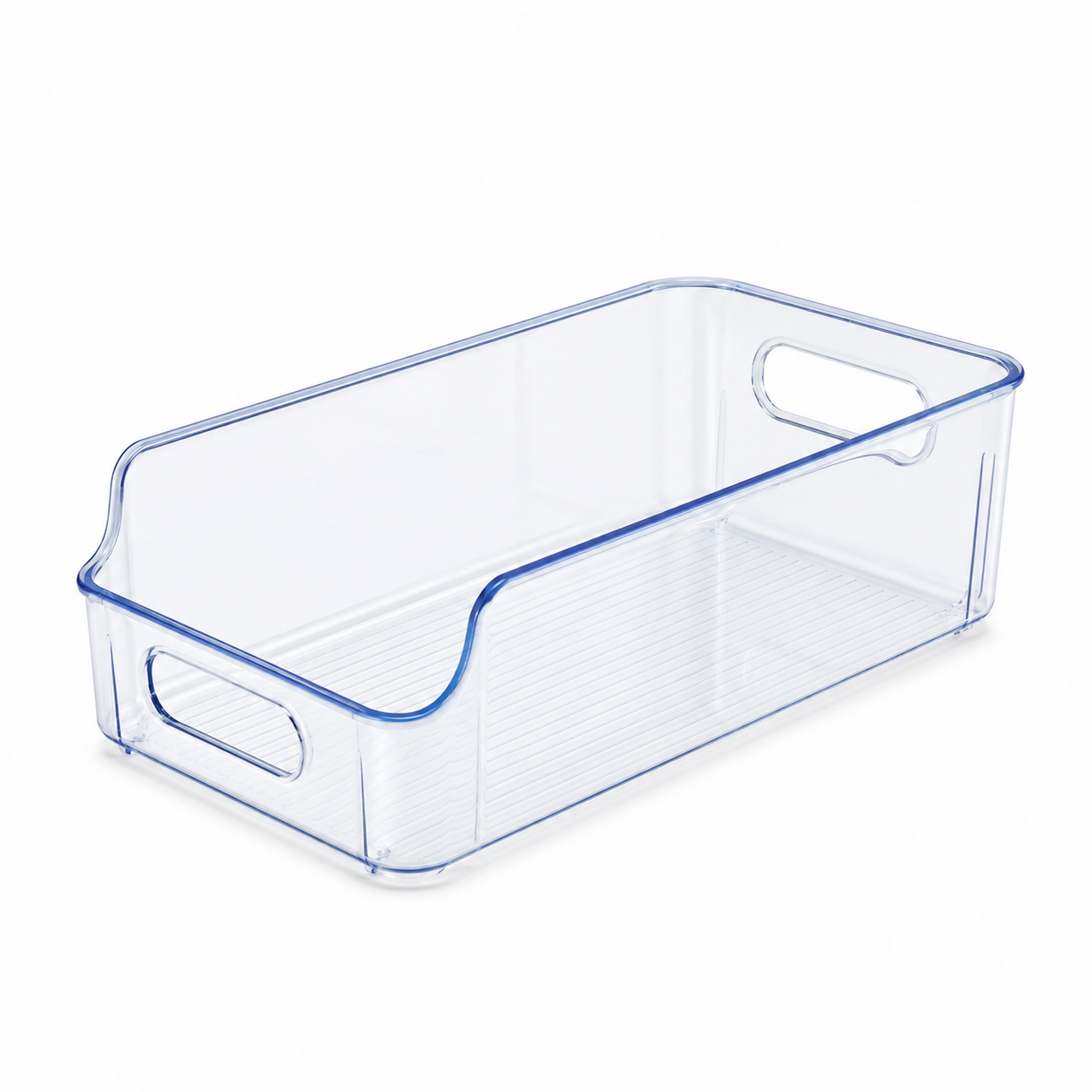 Boîte de réfrigérateur empilable transparente bleu froid 30 x 15 x 10 cm