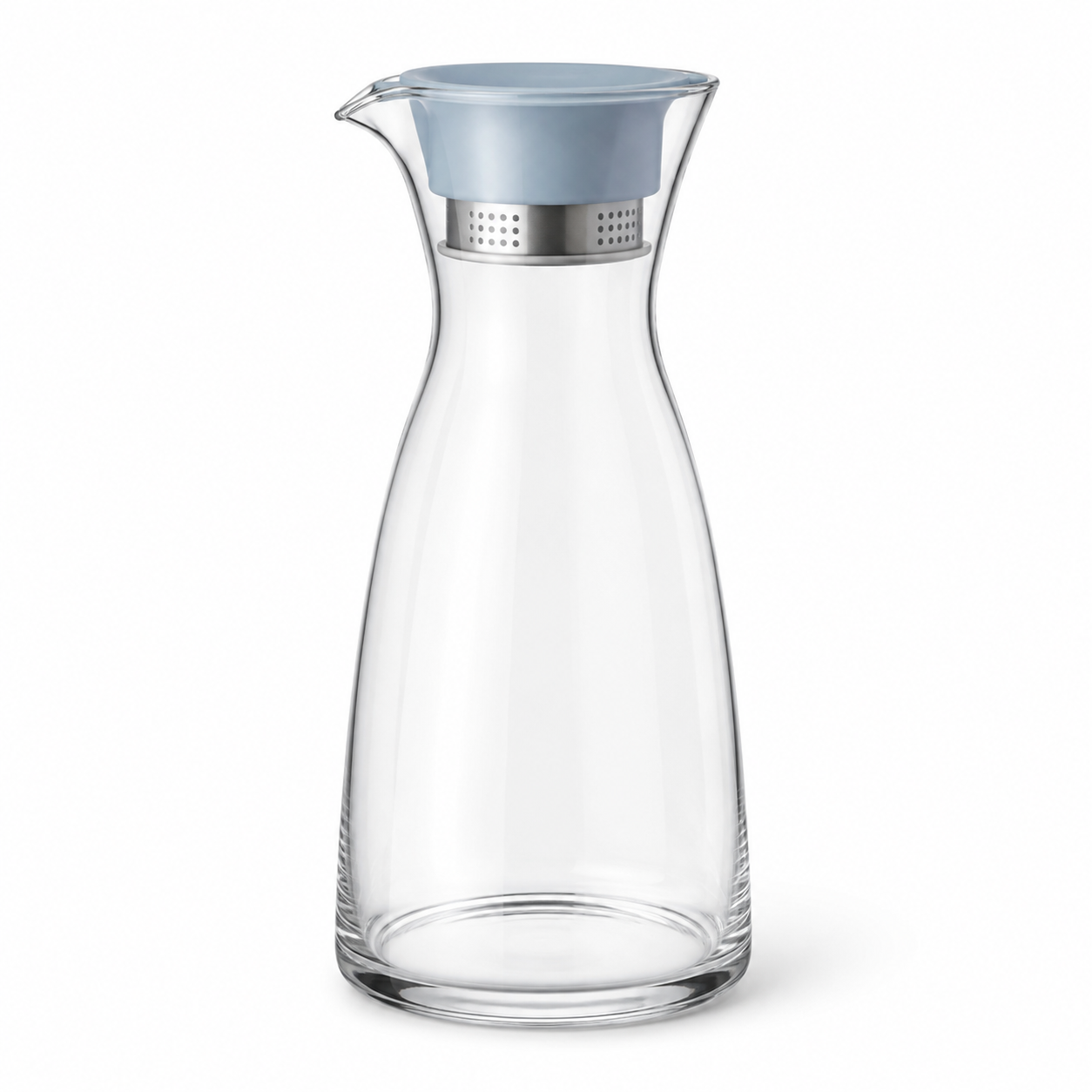 Carafe en verre borosilicate avec bouchon bleu glacier 1 L