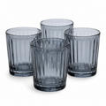 Lot de 4 gobelets en verre fumé gris bleuté 35 cl