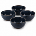 Service de 4 bols en grès bleu nuit diamètre 16 cm