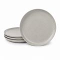 Service de 4 assiettes dessert en porcelaine gris perle 20 cm