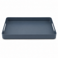 Plateau de service en acier bleu ardoise 40 x 28 cm
