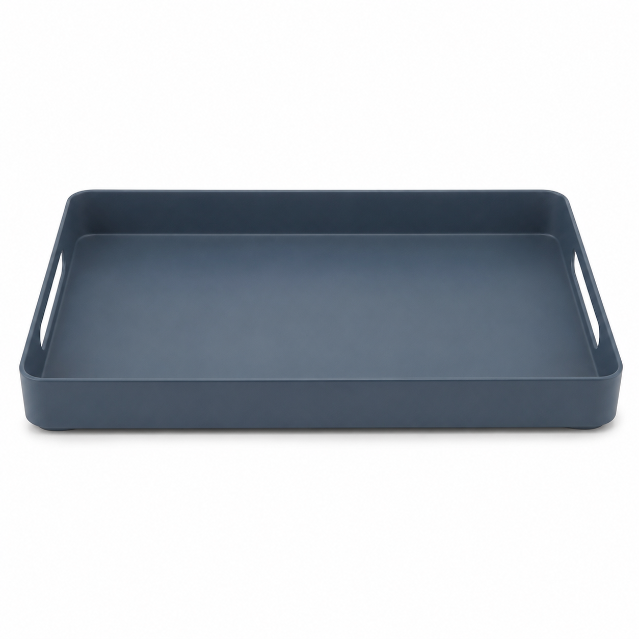 Plateau de service en acier bleu ardoise 40 x 28 cm